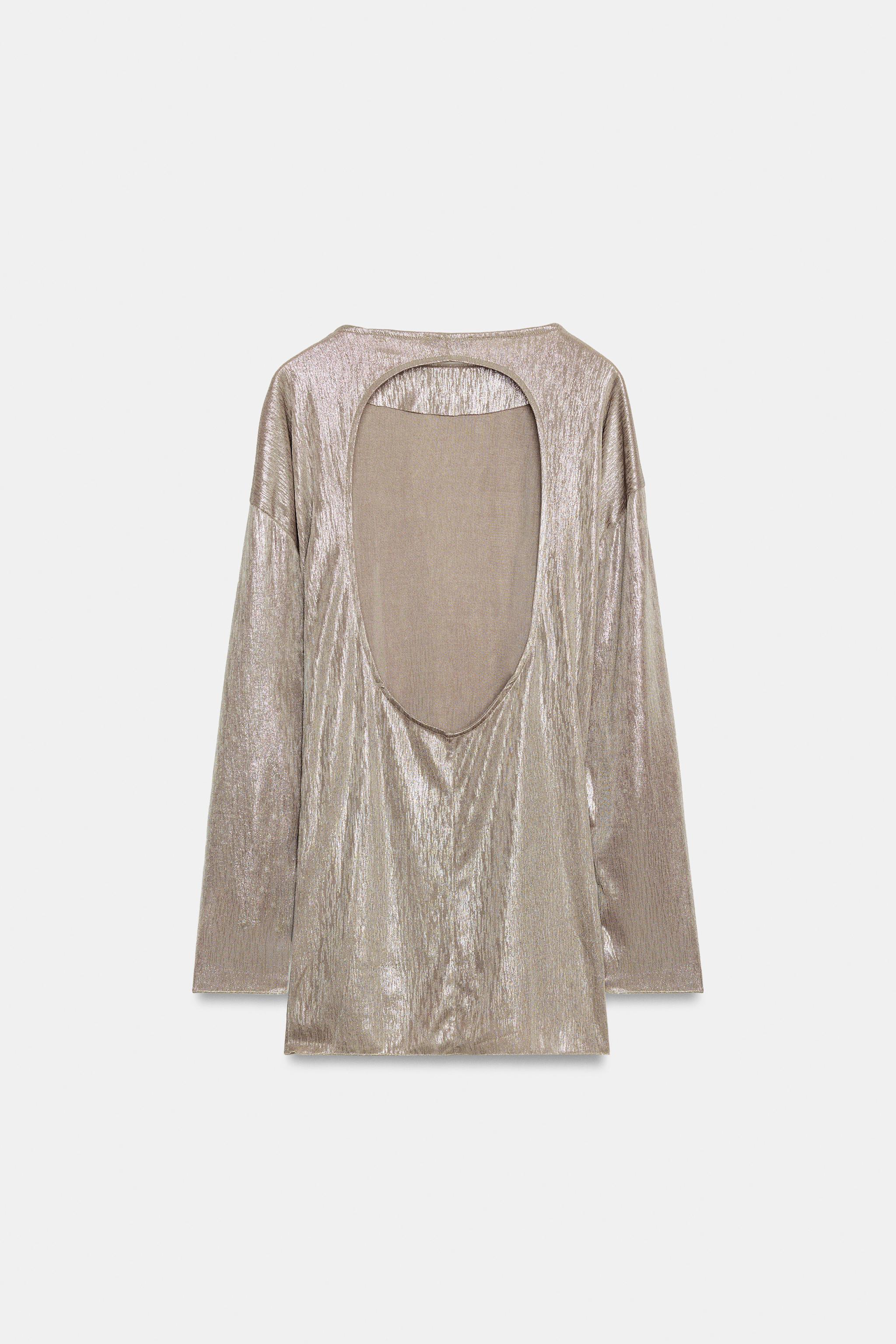 METALLIC EFFECT CUT-OUT BODYSUIT